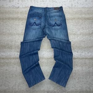 Vintage Skater Wide Leg Jeans Koman Medium Wash Baggy Denim Rap Style Art Y2K